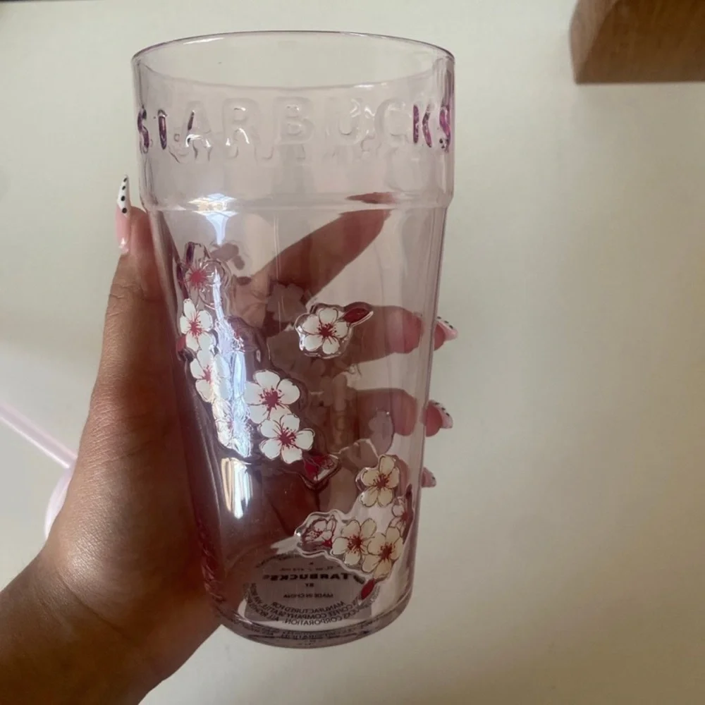2026 Starbucks Japan Exclusive Sakura Glass Cup with Straw - Picture 8 of 8
